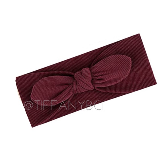 Accessories - Burgundy Boho Stretchy Ribbed Headband